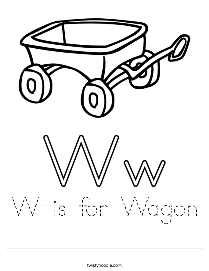 W is for Wagon Worksheet - Twisty Noodle