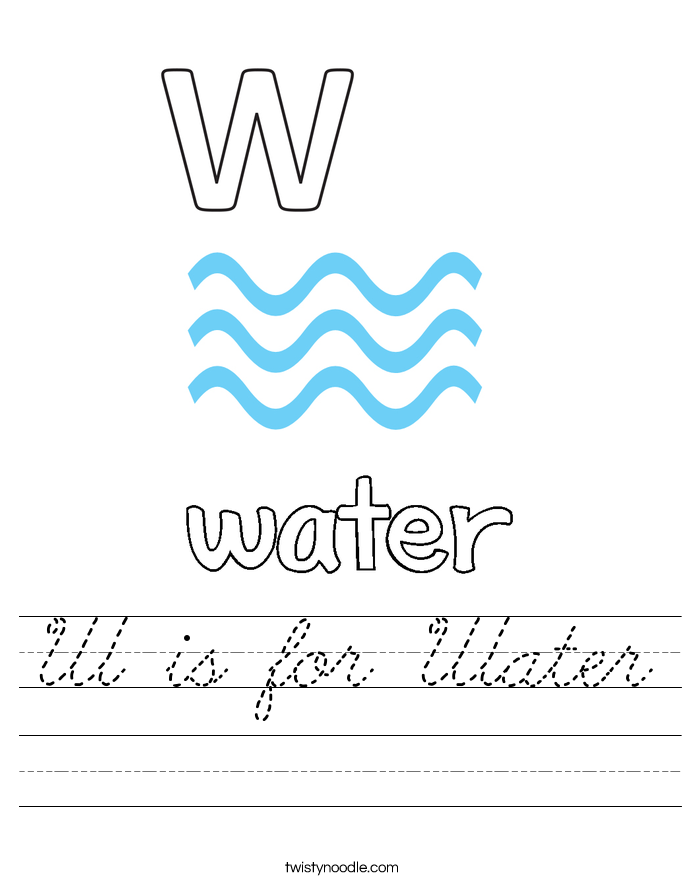 W is for Water Worksheet