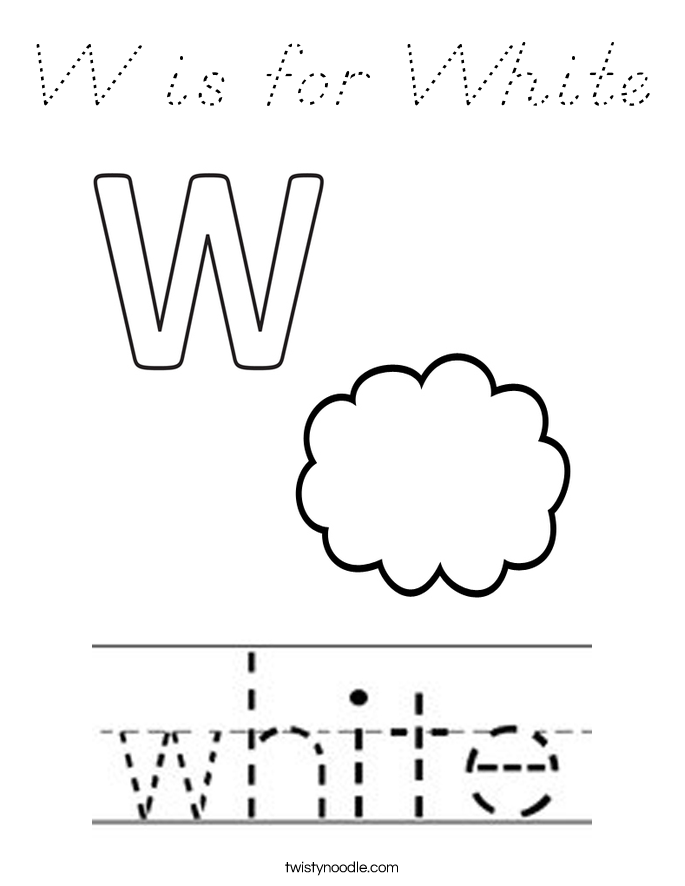 W is for White Coloring Page