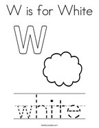 W is for White Coloring Page