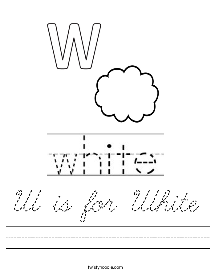 W is for White Worksheet