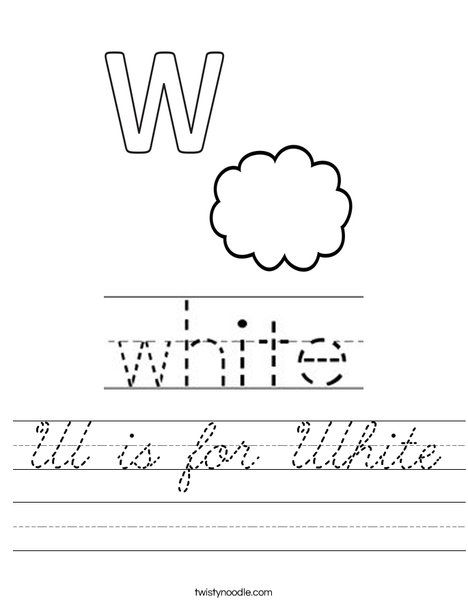 W is for White Worksheet