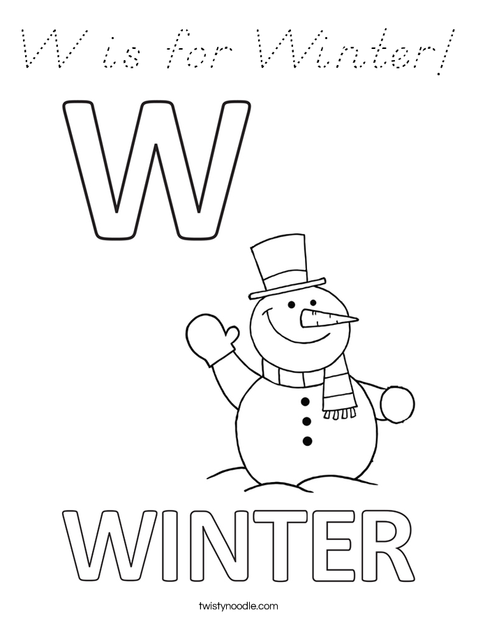 W is for Winter! Coloring Page