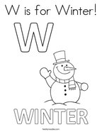 W is for Winter Coloring Page