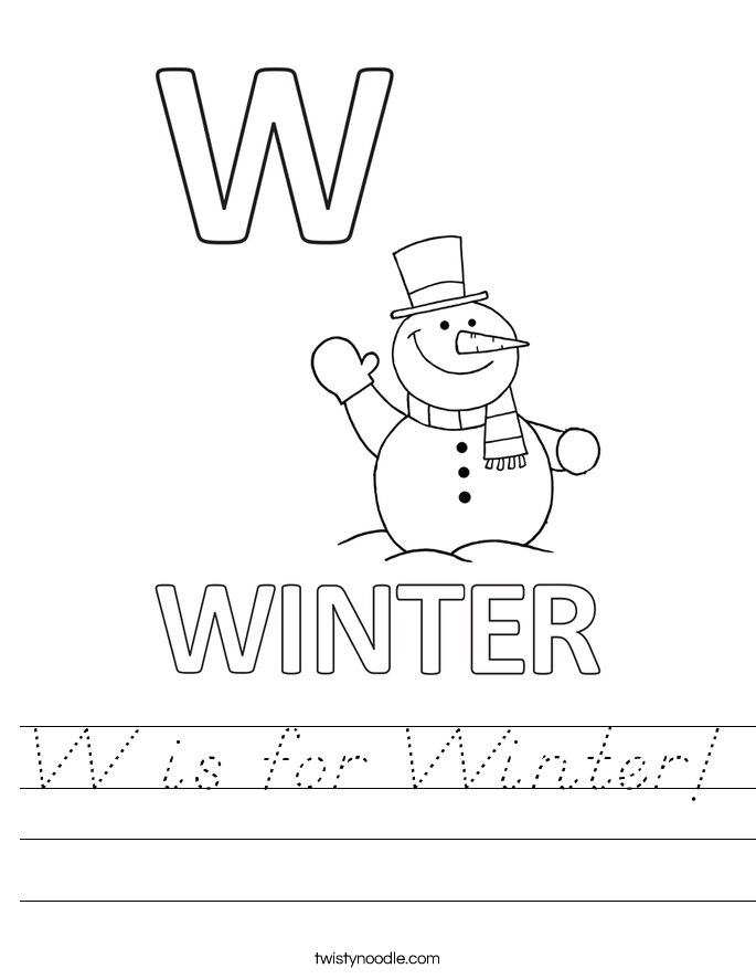 W is for Winter! Worksheet