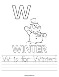 W is for Winter! Worksheet