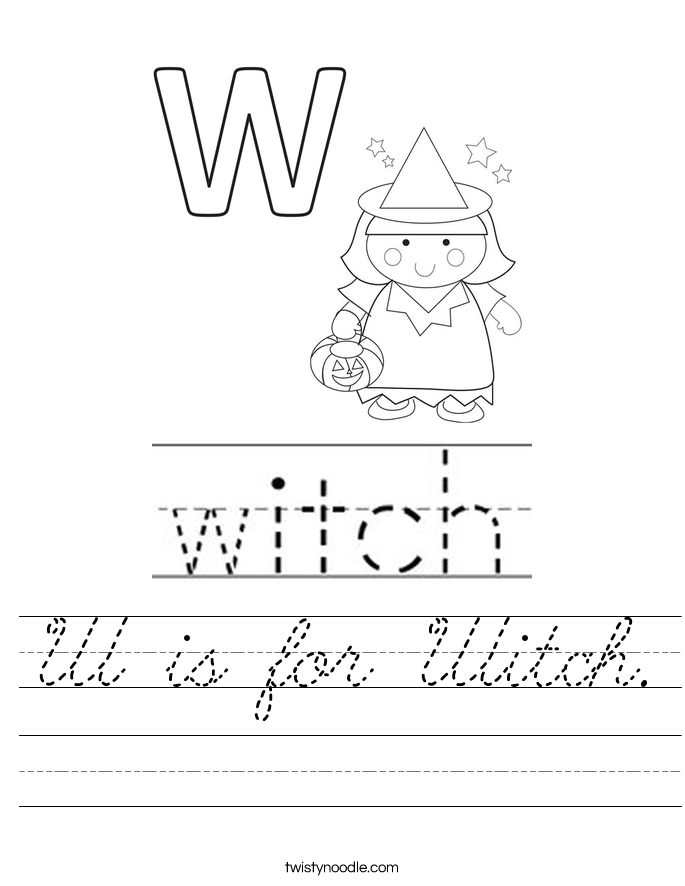 W is for Witch. Worksheet