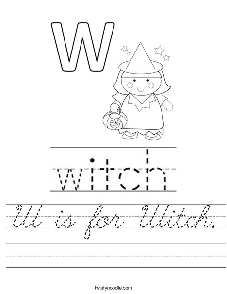 W is for Witch Worksheet