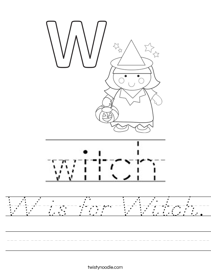 W is for Witch. Worksheet