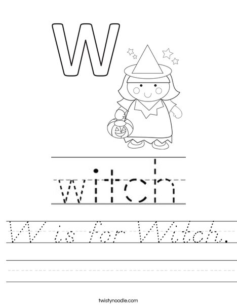 W is for Witch Worksheet