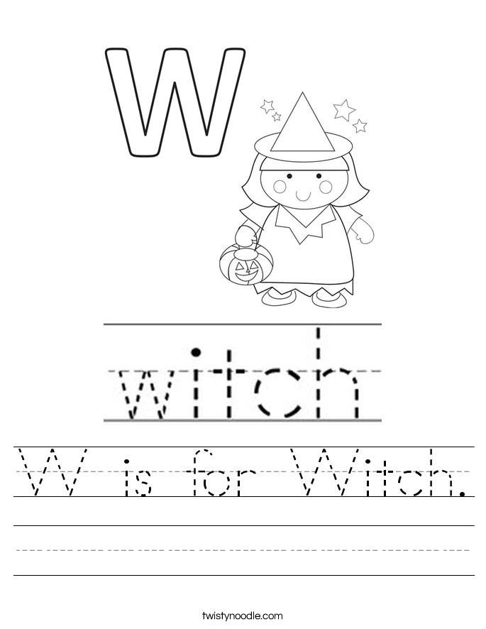 W is for Witch. Worksheet