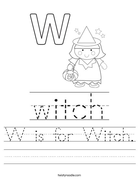 W is for Witch Worksheet
