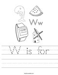 W is for Worksheet