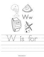W is for Handwriting Sheet