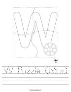 W Puzzle (b&w) Handwriting Sheet