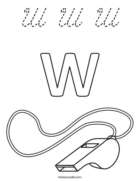 W Whistle Coloring Page