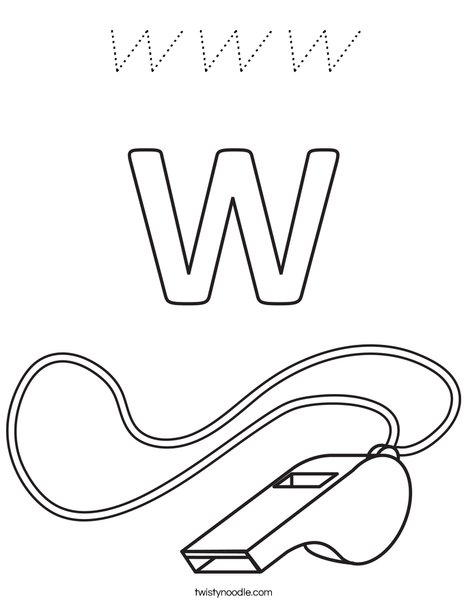 W Whistle Coloring Page