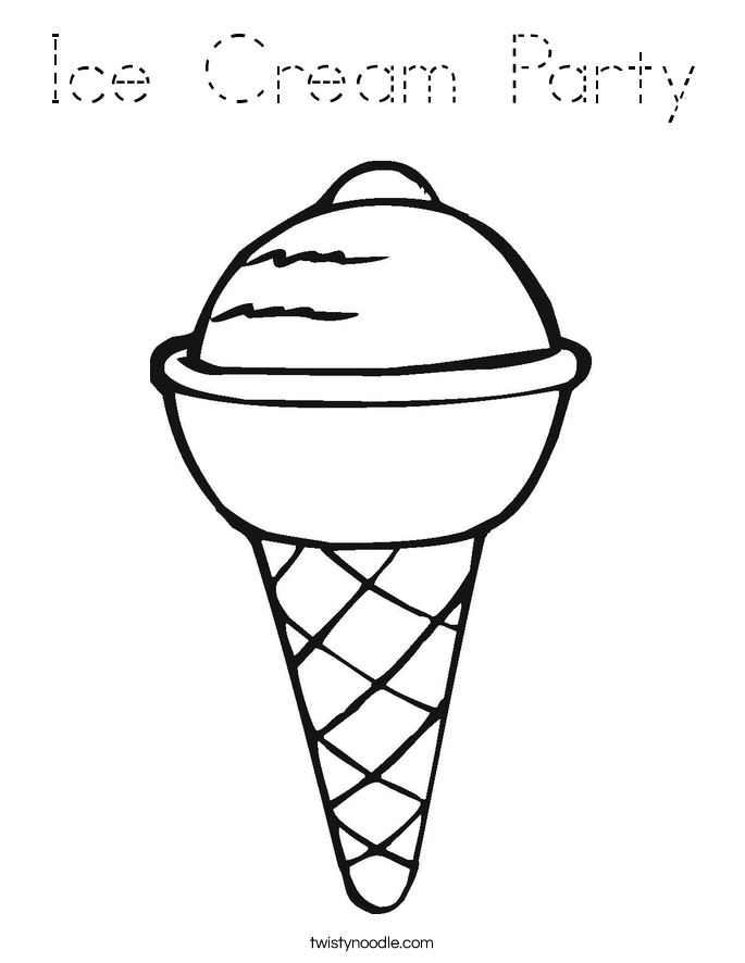 Ice Cream Party Coloring Page