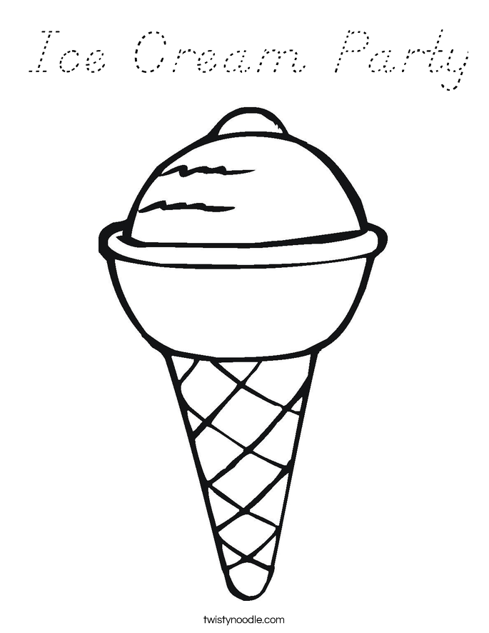 Ice Cream Party Coloring Page