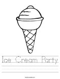 Ice Cream Party Worksheet