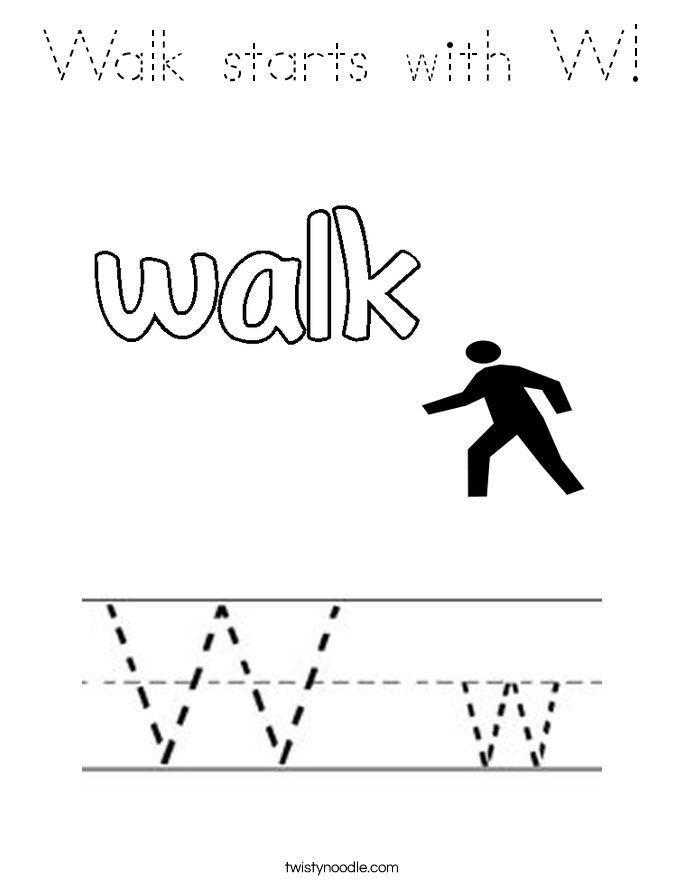 Walk starts with W! Coloring Page