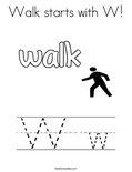 Walk starts with W! Coloring Page