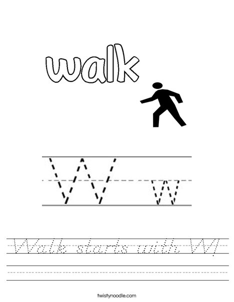 Walk starts with W. Worksheet
