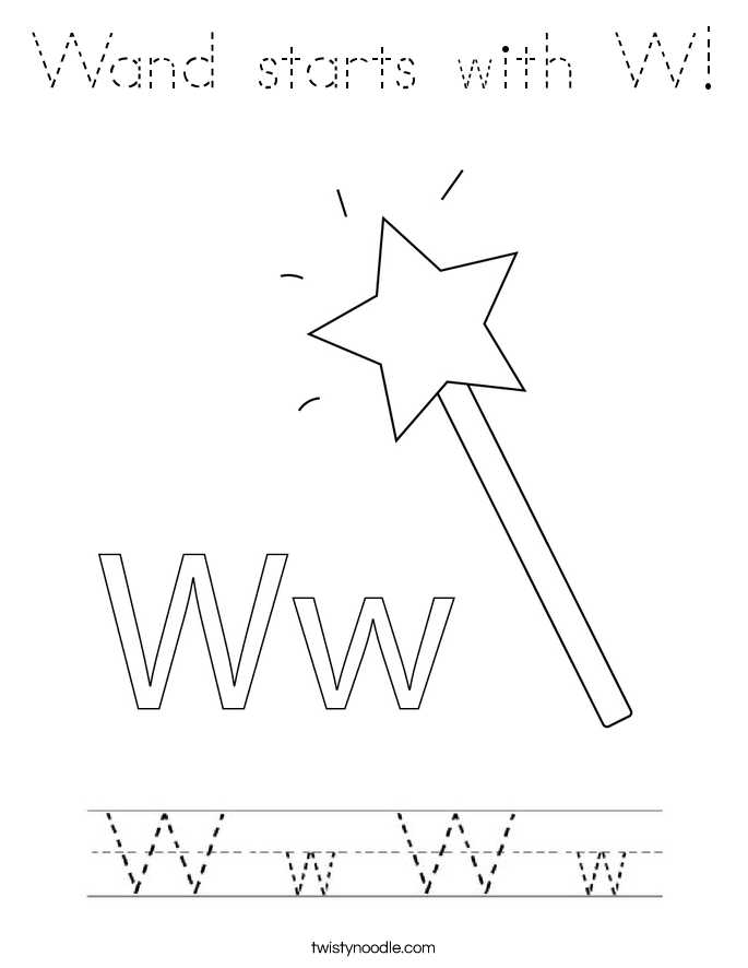 Wand starts with W! Coloring Page