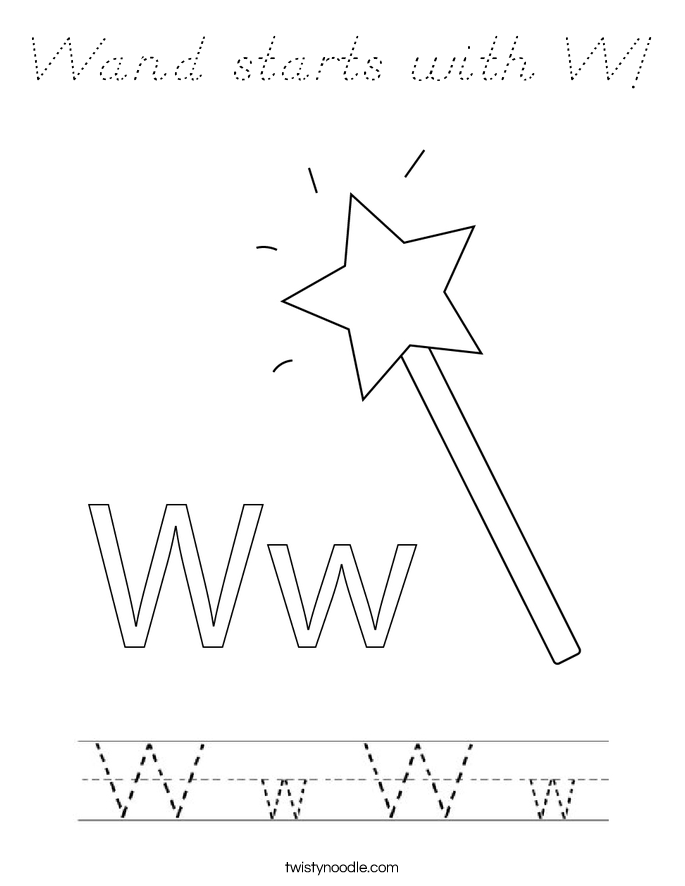Wand starts with W! Coloring Page