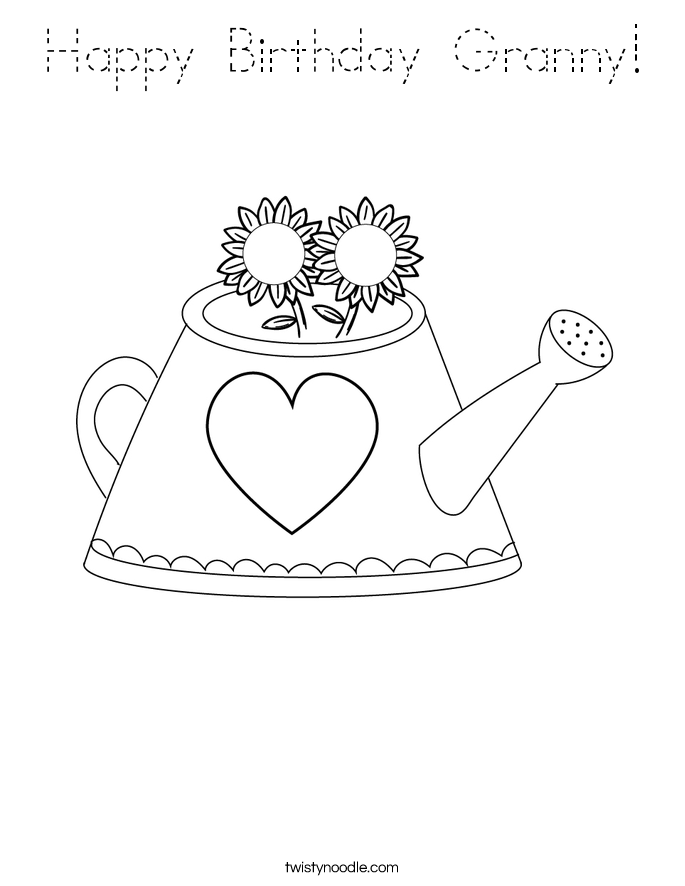 Happy Birthday Granny! Coloring Page