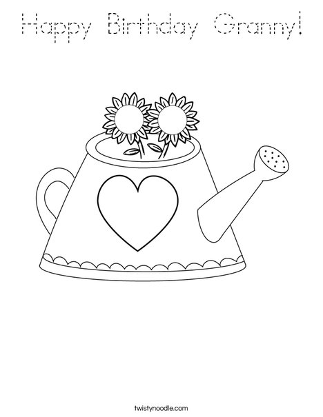 Watering Can Coloring Page