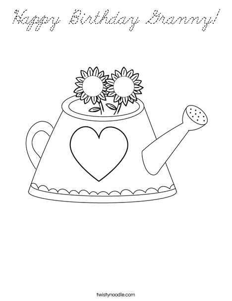 Watering Can Coloring Page