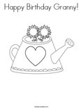 Happy Birthday Granny! Coloring Page