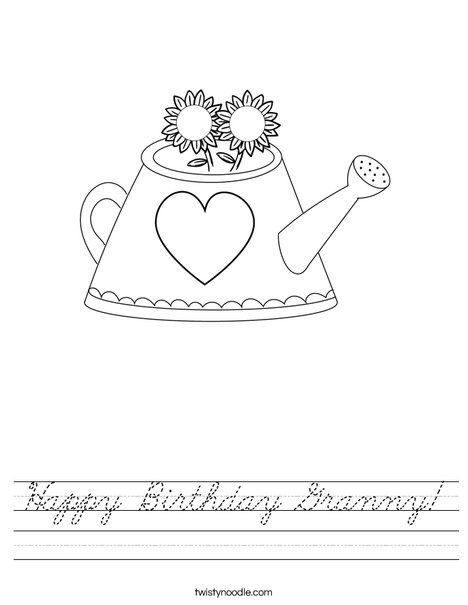 Watering Can Worksheet