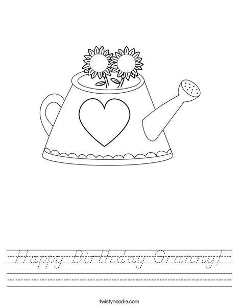 Watering Can Worksheet