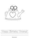 Happy Birthday Granny! Worksheet