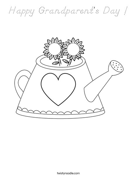 Watering Can Coloring Page