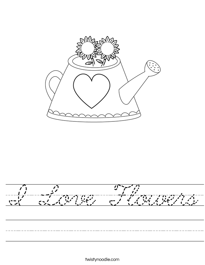 I Love Flowers Worksheet