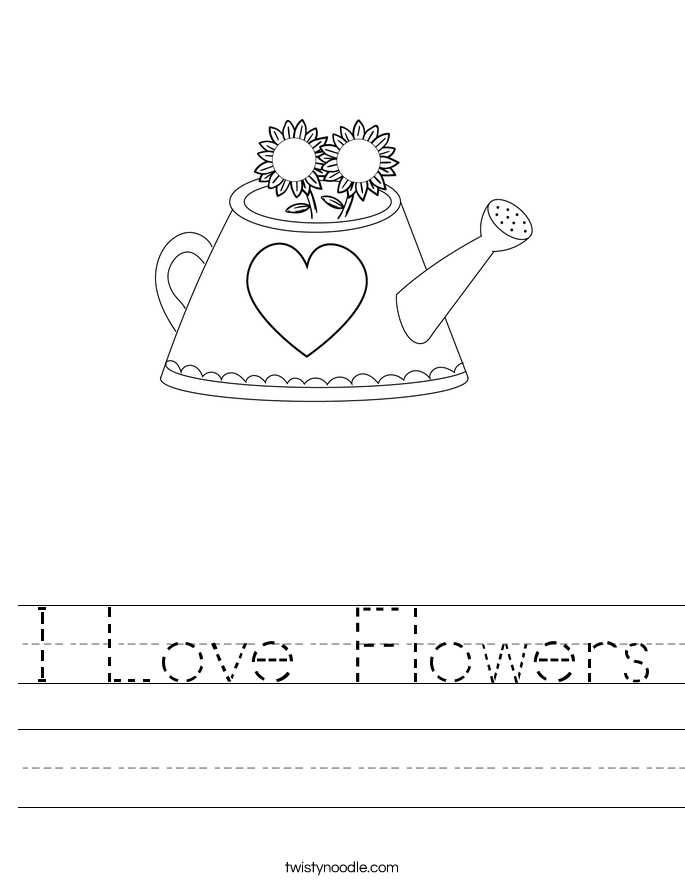 I Love Flowers Worksheet