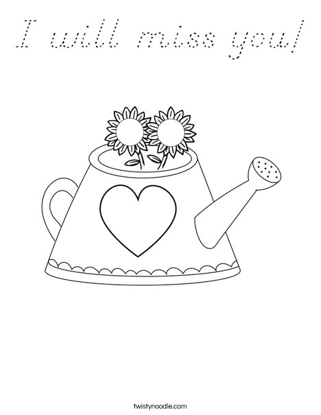 Watering Can Coloring Page