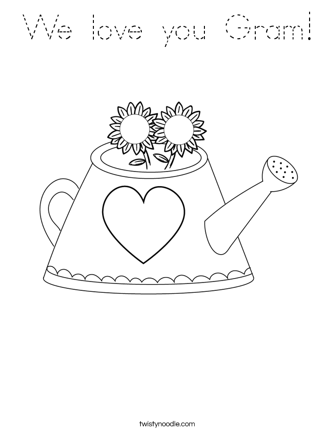We love you Gram! Coloring Page