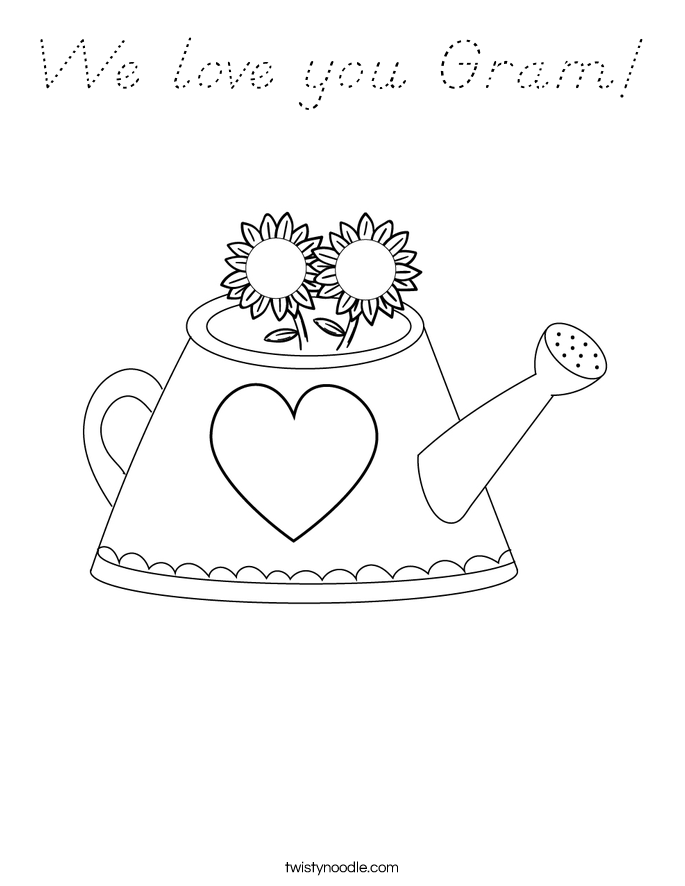 We love you Gram! Coloring Page