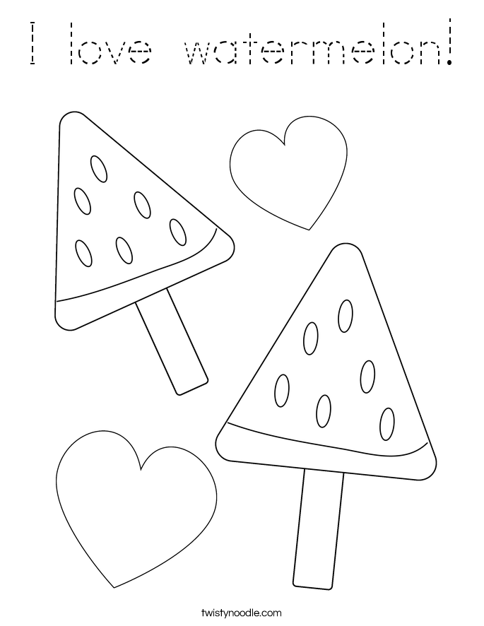 I love watermelon! Coloring Page