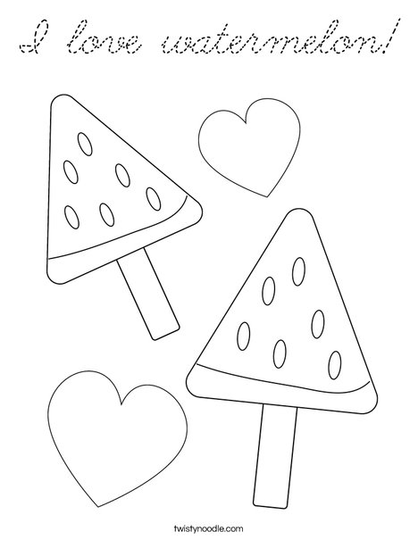 Whole Watermelon Coloring Page