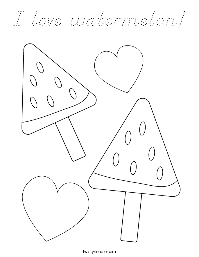 I love watermelon! Coloring Page