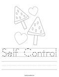Self Control Coloring Page - Twisty Noodle