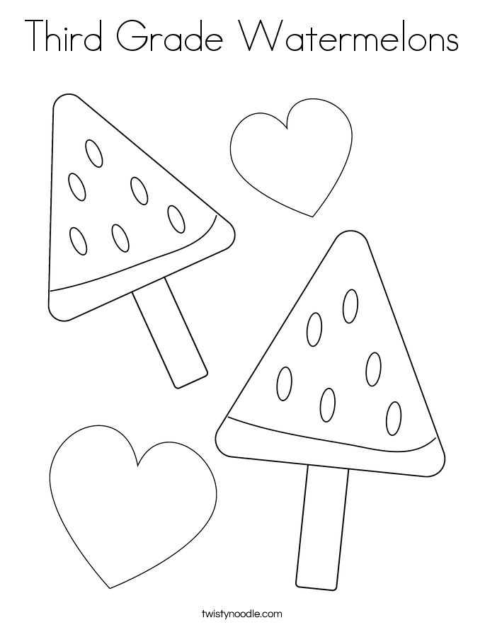Third Grade Watermelons Coloring Page