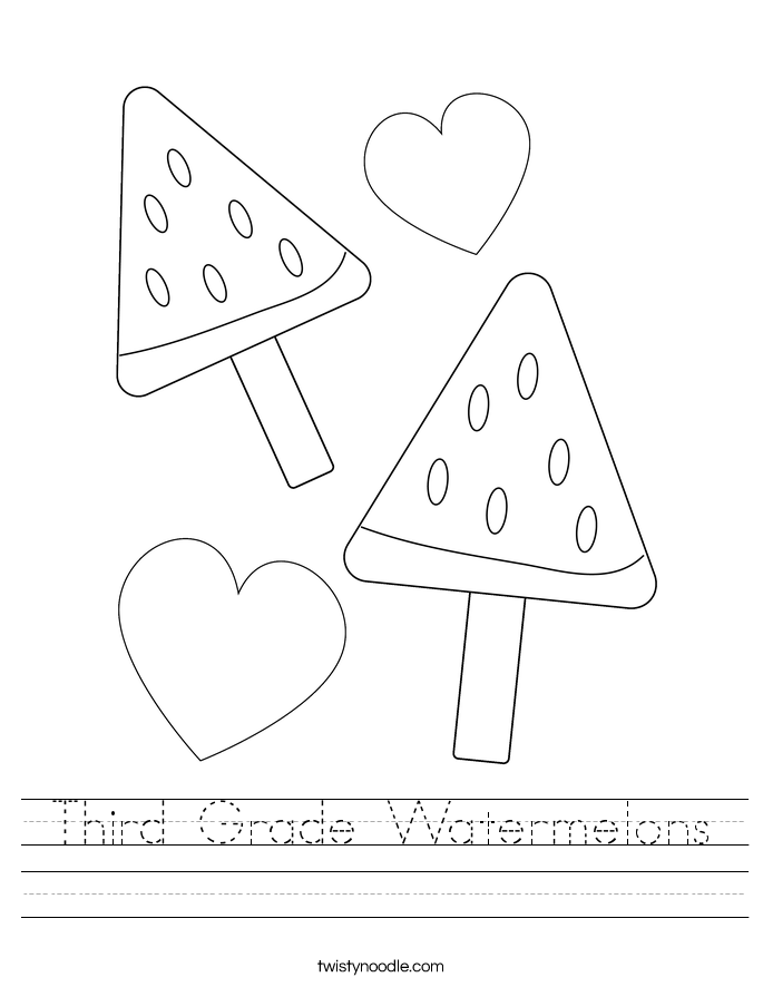 Third Grade Watermelons Worksheet