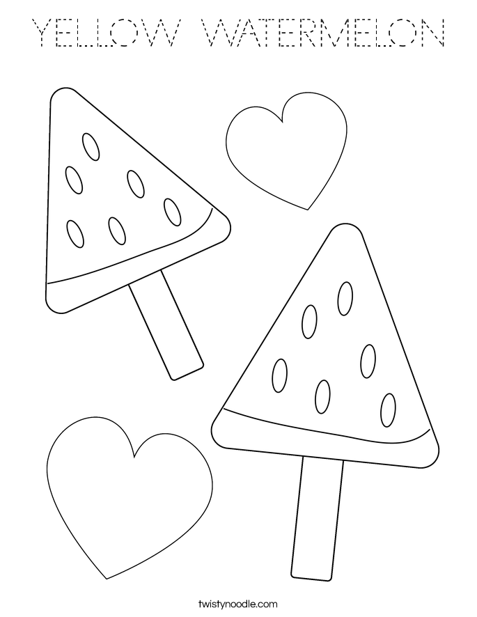 YELLOW WATERMELON Coloring Page