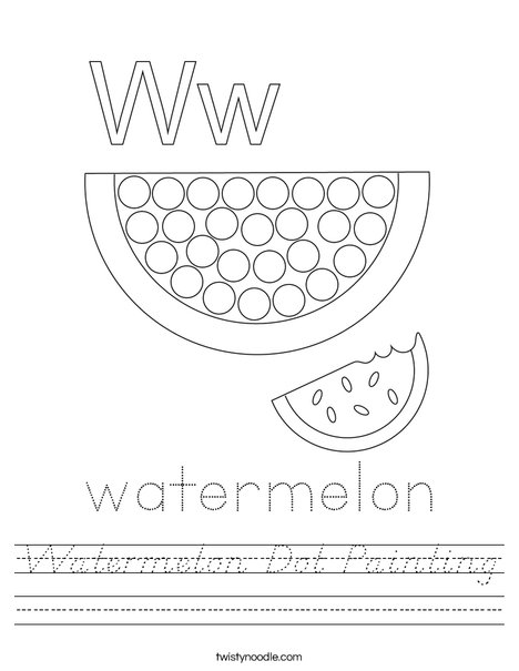 Watermelon Dot Painting Worksheet